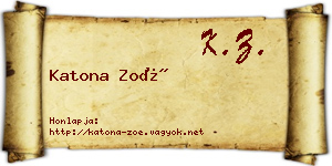 Katona Zoé névjegykártya